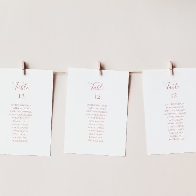 Einfache elegante Rose Gold Table Seating Chart (Von Creator hochgeladen)