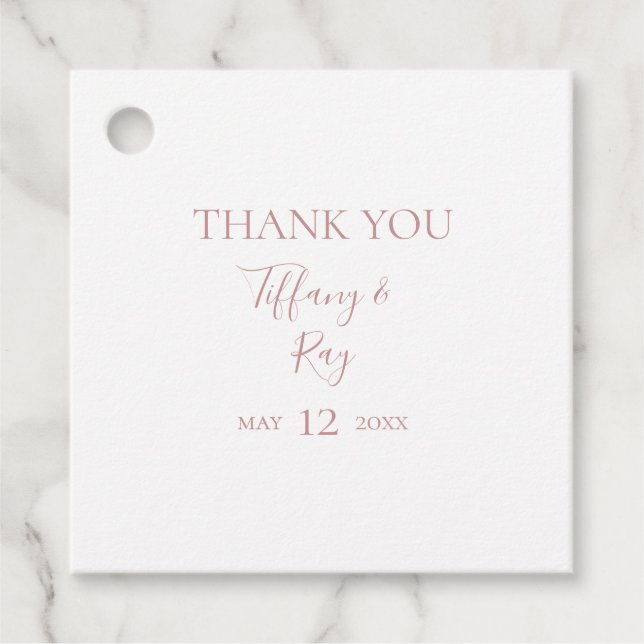 Einfache elegante Rose Gold Vielen Dank für Ihre L Geschenkanhänger (Vorderseite)