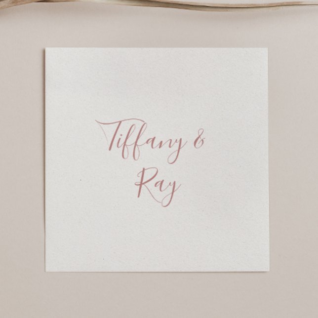 Einfache Elegante Rose Gold Wedding Napkins Serviette (Von Creator hochgeladen)