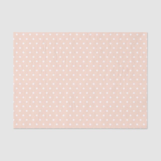 Einfache Elegante Rose Rosa mit Polka Dots Seidenpapier (Vorderseite)