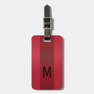 Einfache elegante Rot-Maroon-Metal-mit Monogramm B Gepäckanhänger