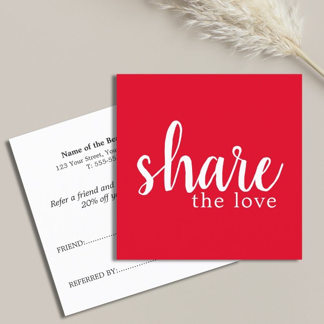 Einfache Elegante Rot-Weiß-Schönheitskarte Empfehlungskarte (Von Creator hochgeladen)