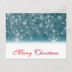 Einfache Elegante Rote Dekoration Schnee Frohe Wei Feiertagspostkarte