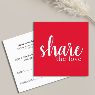 Einfache elegante rote weiße Schönheits-Empfehlung Empfehlungskarte