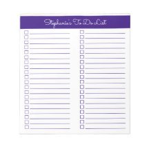 Einfache, elegante Royal Lila Two Column Checklist