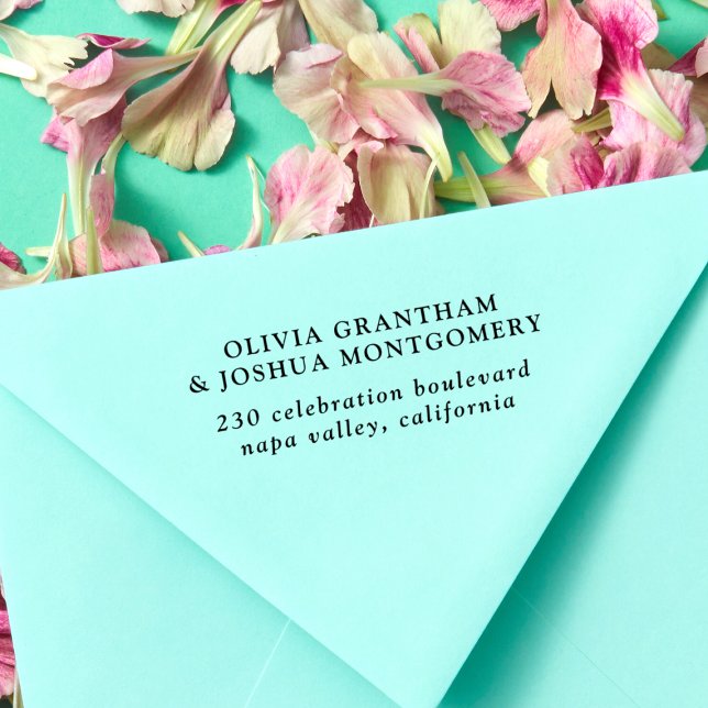 Einfache, elegante Rücksendeadresse aus Holz Gummistempel (Rubber Stamp Mock-up)