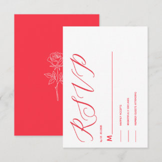 einfache elegante Saft rote klassische RSVP-Karte RSVP Karte