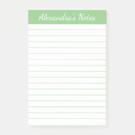 Einfache elegante Sage Chic Script Personalisiert Post-it Klebezettel