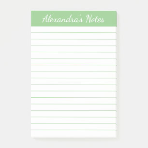Einfache elegante Sage Chic Script Personalisiert Post-it Klebezettel