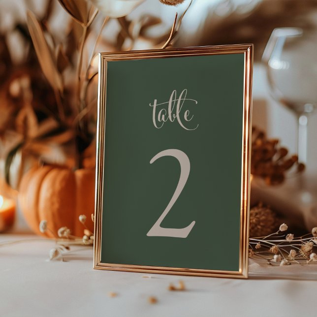 Einfache Elegante Sage Taupe Fall Boho Hochzeit Tischnummer (Simple Elegant Sage Taupe Fall Boho Wedding Table Number by Painted Paperie
)