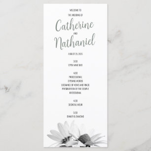 Einfache elegante salbeigrüne Hochzeitsprogrammkar Programm