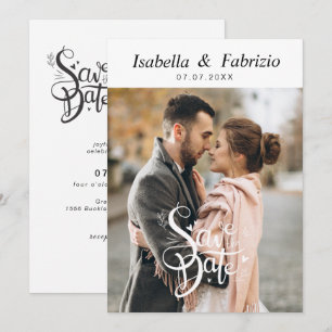 Einfache Elegante Save the Date Hochzeit Einladung