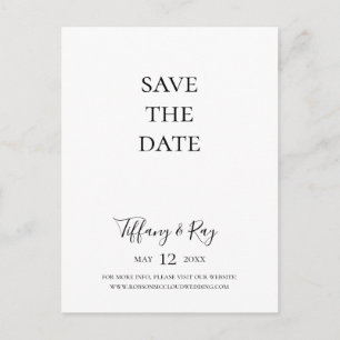 Einfache elegante Save-The-Date-Postkarte Einladungspostkarte