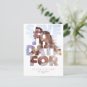 Einfache elegante schicke Foto-Hochzeitseinladung  Postkarte