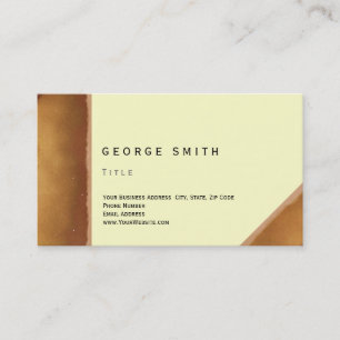 Einfache elegante Schlicht-braune Gelbe Visitenkar Visitenkarte