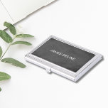 Einfache Elegante Schlichte Textur Grau Visitenkarten Etui<br><div class="desc">Eleganter Visitenkartenhalter mit grauem Hintergrund. Sie können Ihr Monogramm oder Ihren Namen hinzufügen.</div>