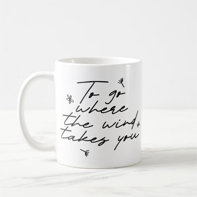 Einfache Elegante Schöne handgeschriebene Skriptre Kaffeetasse (Links)