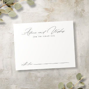 Einfache elegante Schrift Graduierungsratschläge & Mitteilungskarte