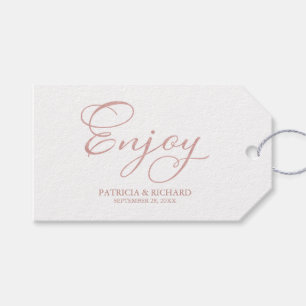 Einfache elegante Schrift Hochzeitsgunst-Tags Geschenkanhänger