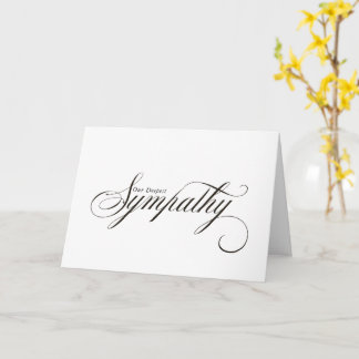 Einfache elegante Schrift Kondolenz Beileidskarte Karte