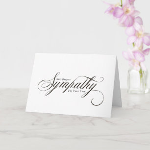 Einfache elegante Schrift Kondolenz Beileidskarte Karte