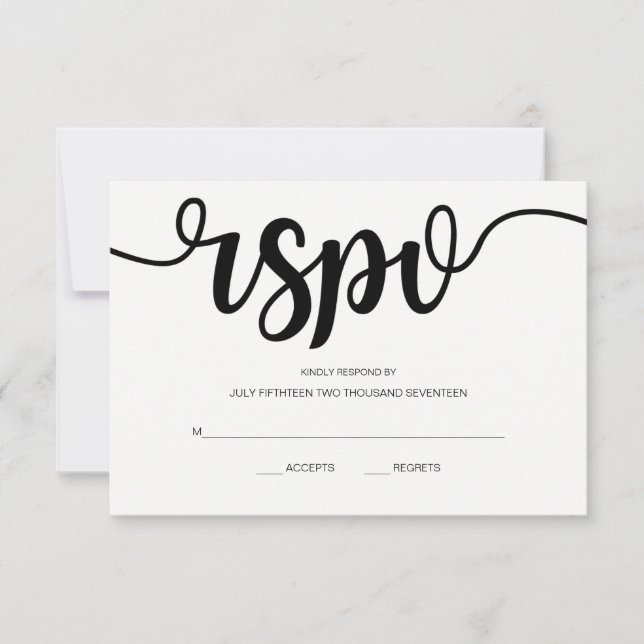 Einfache, elegante Schrift | Moderne RSVP-Karten f RSVP Karte