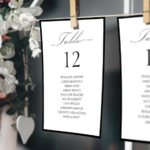 Einfache elegante Schrift Tischnummer Sitzordnung