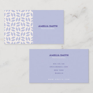 einfache elegante Schrift violette Visitenkarte