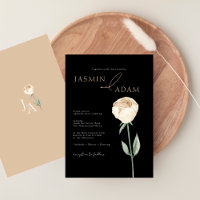 Einfache elegante Schwarz-Rosa-Rose-Hochzeit