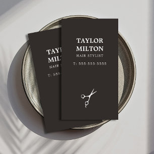 Einfache elegante Schwarz-Weiß-Friseurin Visitenkarte