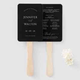 Einfache Elegante Schwarz-Weiß-Hochzeit Fächer