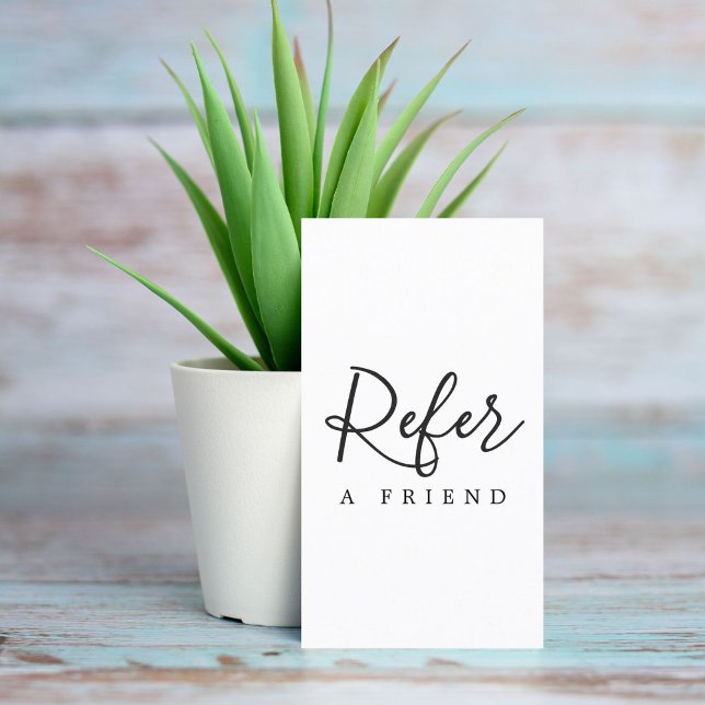 Einfache elegante Schwarz-Weiß-Karte Empfehlungskarte (Von Creator hochgeladen)