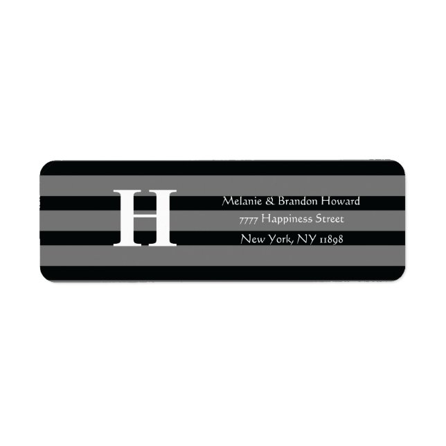 Einfache elegante Schwarz-Weiß-Monogramm (Vorne)