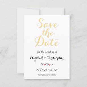 Einfache elegante Schwarz-weiße Hochzeitsstimmung Save The Date