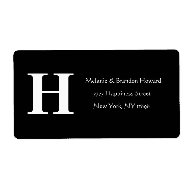 Einfache Elegante Schwarz-weiße Monogramm erste Rü (Vorne)