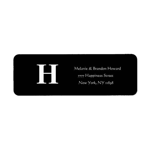 Einfache Elegante Schwarz-weiße Monogramm erste Rü (Vorne)