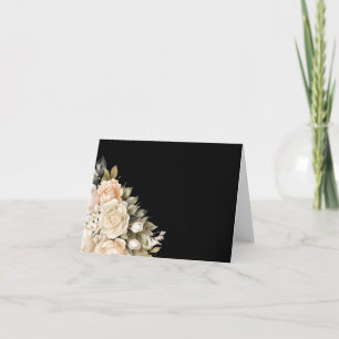 Einfache elegante schwarze Blütenkarte Dankeskarte