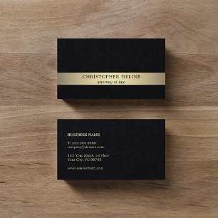 Einfache elegante schwarze falsche Goldstreifen An Visitenkarte