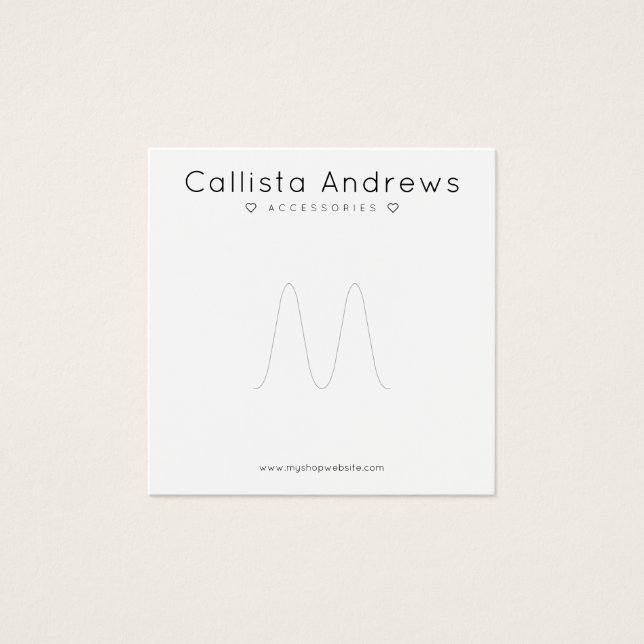 Einfache, elegante, schwarze Herzklinganzeige (Vorderseite)