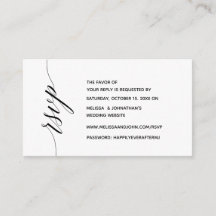 Einfache Elegante Schwarze Kalligraphie, Abendesse