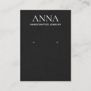 Einfache Elegante Schwarze Leder Ohrhörer-Anzeige Visitenkarte