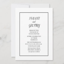 Einfache elegante schwarze und weiße Hochzeitseinl