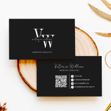 Einfache elegante schwarze und weiße Initialen