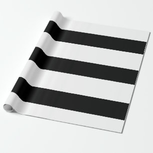 Einfache elegante schwarze weiße Streifen einfach Geschenkpapier