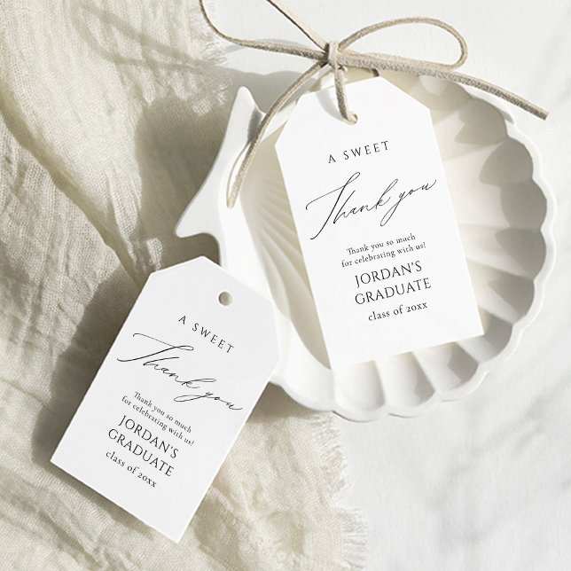 Einfache Elegante Script-Abschluss-Favoriten Viele Geschenkanhänger (Simple Elegant Script Graduation Favors Thank You Gift Tags)