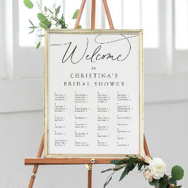 Einfache, elegante Script-Alphabetische Sitzkarte Poster