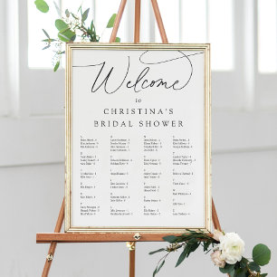 Einfache, elegante Script-Alphabetische Sitzkarte Poster