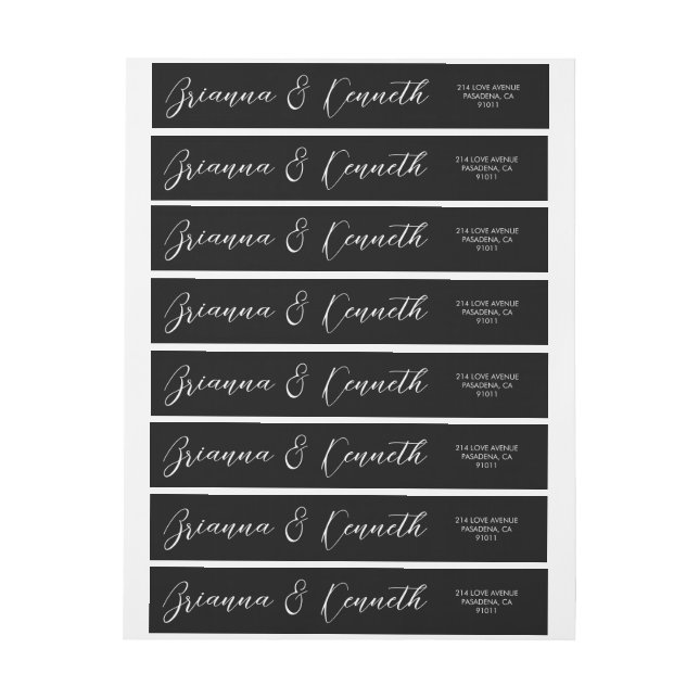 Einfache elegante Script Classic Black Wedding (Bogen)