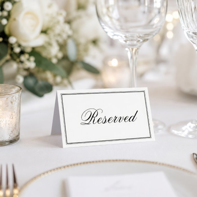 Einfache, elegante Script-Hochzeit vorbehalten Platzkarte (Von Creator hochgeladen)