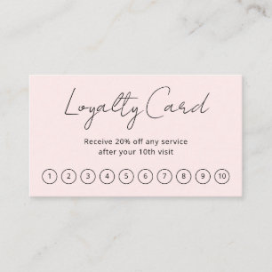 Einfache, elegante Script Minimalistisch Blush Pin Treuekarte